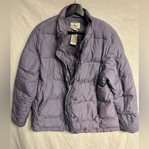 LL Bean vintage women’s large winter puffer w/detachable hood purple/lavender
